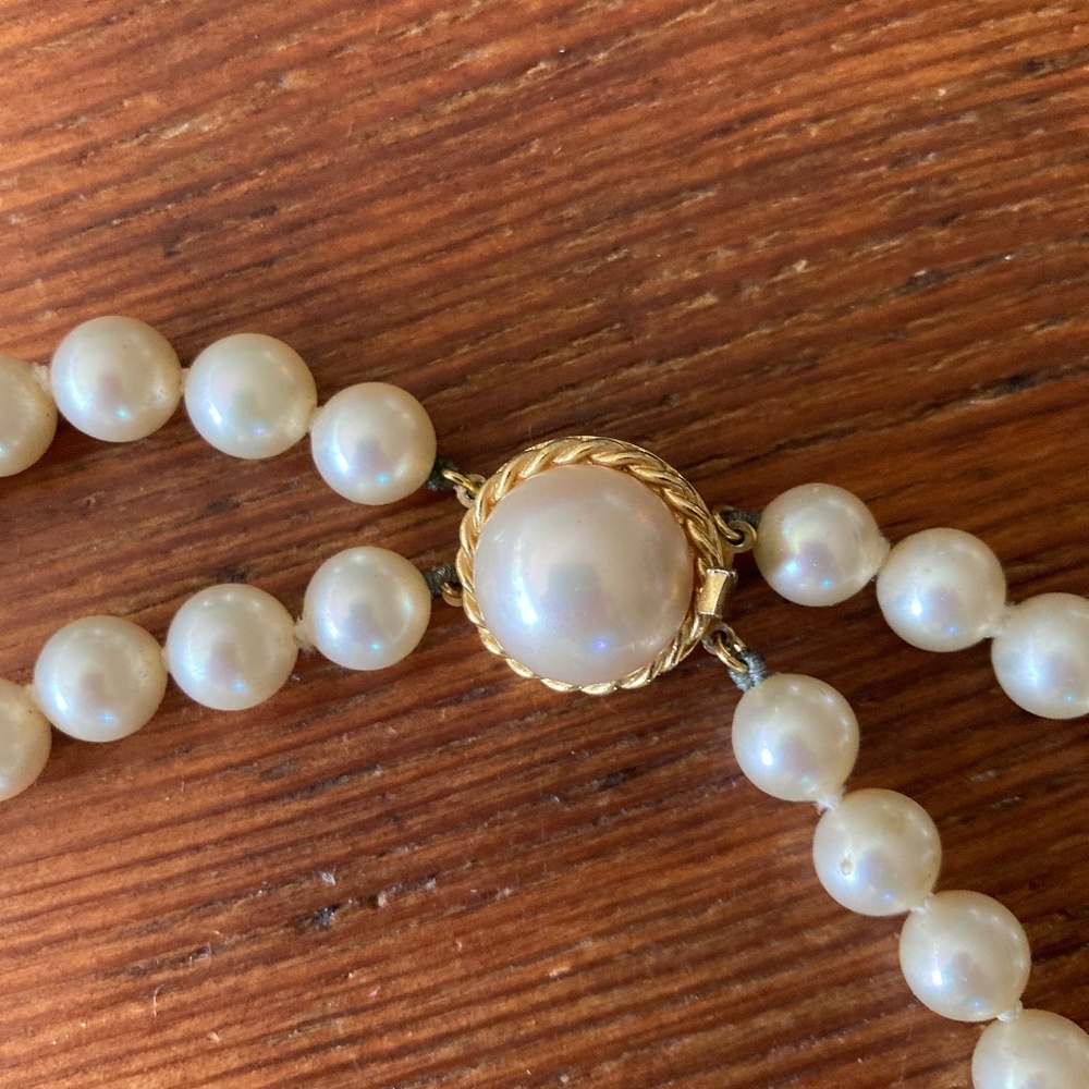 Vintage Marjorica Long Double Strand Faux Pearl Necklace - Picture 2 of 10
